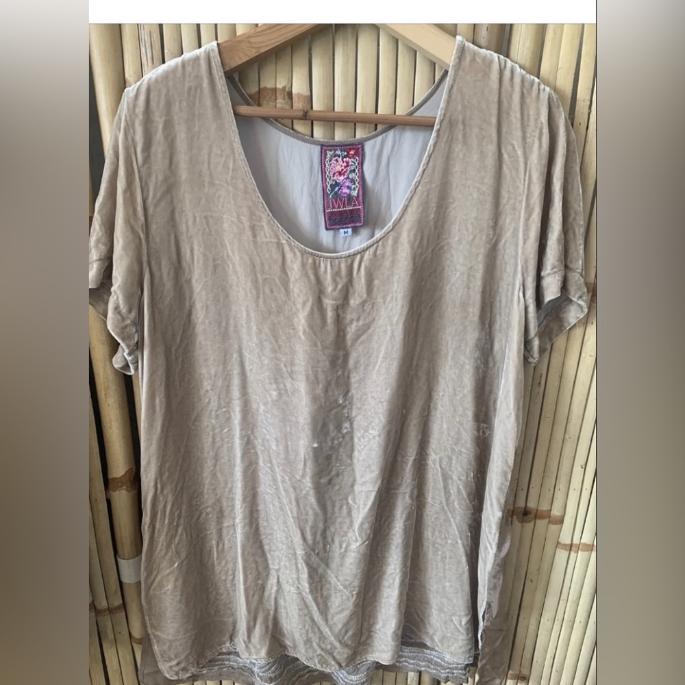 Johnny Was, brown, short sleeve velvet size m